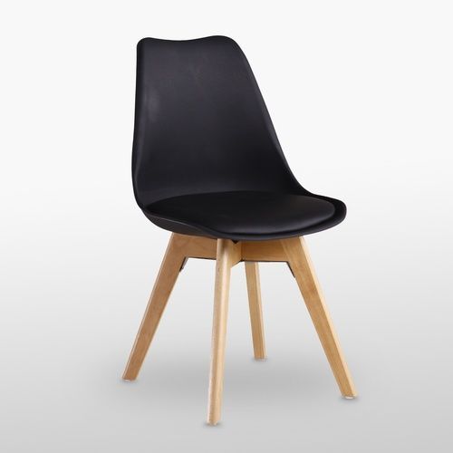 Chaise Scandinave Noire Lorenzo - Assise Rembourrée - Salle À Manger, Cuisine, Chambre