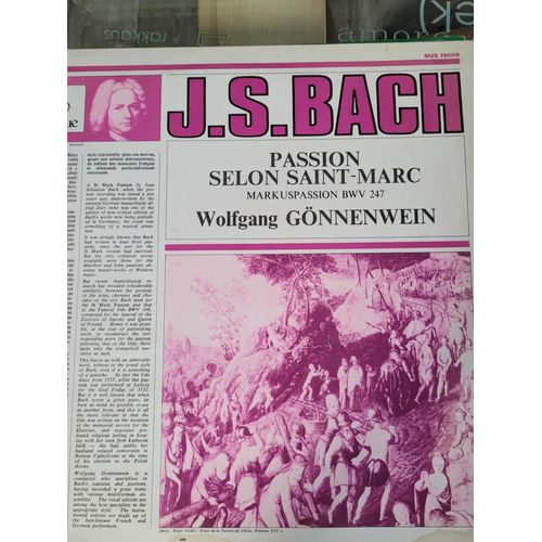 Vinyle Bach Passion Selon St Marc Suddeutscher Madrigalchor De Stuttgart Orchestre De Chambre De Pforzheim Direction: Wolfgang Gonnenwein