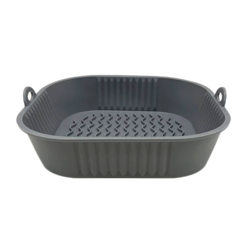 Plaque De Cuisson Pour Friteuses À Air En Silicone,Pliable,De Forme Carrée,De 19Cm,Avec Poignée,Outils De Cuisine.Grey.