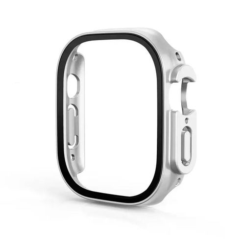 Housse Pour Apple Watch Ultra 3 49mm Pc Pare-Chocs+Couvercle De Protection D'écran Iwatch Ultra 2 49mm Hd Verre Trempé+Coque Accessoires-Ultra 3-2-1 49mm-Silver