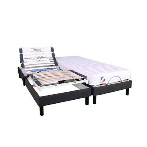 Ensemble Matelas+Sommier Tête Et Pieds Relevable 2x80x200cm