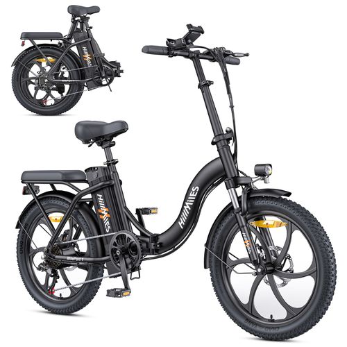 Vélo Électrique Pliable Hillmiles Mileport 20" Moteur 250w Vélo Électrique De Ville 36v 13ah Vitesse Maximale 25 Km/H 7 Vitesses Charge Maximale 120 Kg Noir