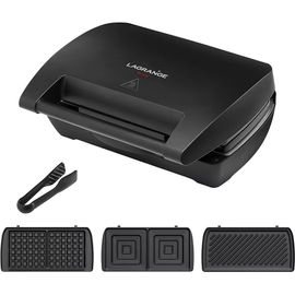 LAGRANGE GAUFRIER MINI MAXI 028663 Avec jeux de plaques Croque-monsieur + Gaufres + Panini + Pince