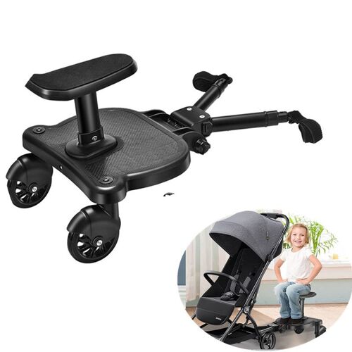 Planche Poussette Universelle, Buggy Board Avec Siège, Pour Enfants De 2 À 6 Ans (55lb), Compatible Avec 99% Des Poussettes
