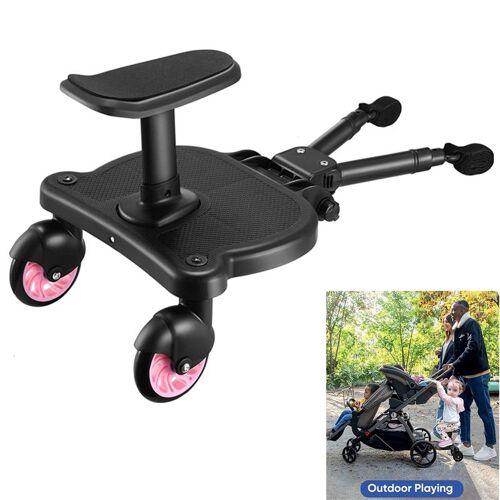 Planche Poussette Universelle, Marche Pied Poussette Buggy Board Avec Siège, Pour Enfants De 2 À 6 Ans, Compatible Avec 99% Des Poussettes