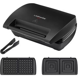 GAUFRIER MINI MAXI Lagrange 028463 Avec jeux de plaques Croque-monsieur + Gaufres + Pince