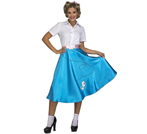 Déguisement De Pink Lady Bleu Pour Femme (Taille M-L)