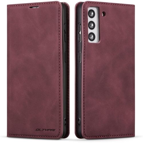Coque Pour Samsung Galaxy S23, Housse En Cuir Premium Pu Portefeuille Etui, [Fentes Pour Cartes][Fermoir Magnetique][Stand Fonction] Flip Coque Pour Samsung Galaxy S23 - Bordeaux