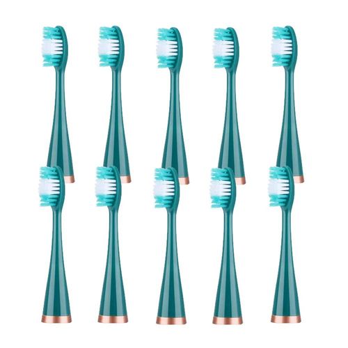 Têtes De Brosse De Rechange Pour Appareil De Blanchiment Des Dents Électrique Sonic,Nettoyeur De Dents,Livraison Directe,10 Pièces.Green. Blanc