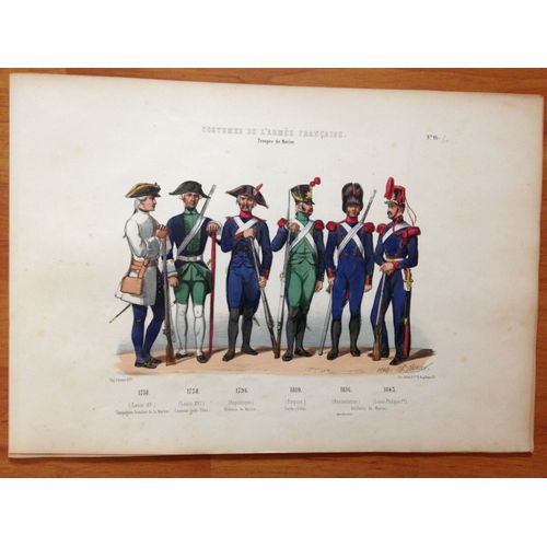 Charles Vernier. Costumes De L'armée Française. Officiers De Marine