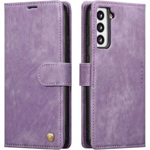 Etui Pour Amsung Galaxy S23 Housse, Etui En Cuir Premium Avec Emplacement Pour Carte, Aimant Flip Case Portefeuille Coque Pour Samsung Galaxy S23 - Violet