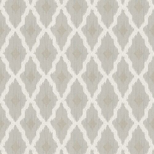 Papier peint ethnique Profhome 961972-GU papier peint textile texturé avec un motif de losanges mat beige blanc-crème 5,33 m2