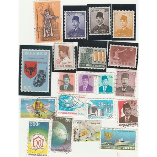 20 Timbres D'indonésie Emis Entre 1953 Et 2001