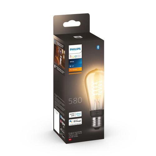 Ampoule Led Connectée Edison Philips Hue E27 Ip20 580lm 9w Blanc Doux