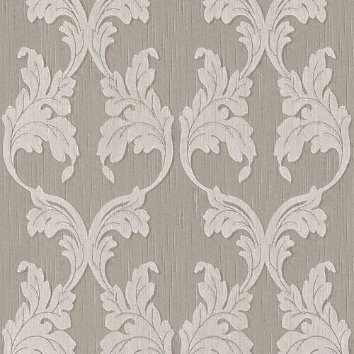 Papier peint aspect textile Profhome 956286-GU papier peint textile texturé à l'aspect textile mat gris beige 5,33 m2