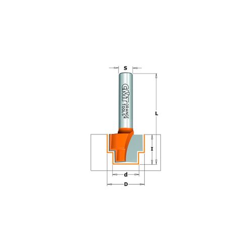 Fraise à défoncer carbure double feuillure, 2 tranchants D. 16,3 x Lu. 16 x Q. 8 mm - 965.122.11 - CMT