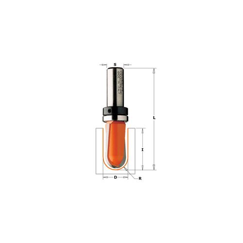 Fraise ? gorge carbure avec roulement D. 15,8 x Lu. 9,5 x Q. 8 x R. 8 mm - 914.160.11B - CMT