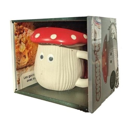 Champi'mug - Coffret Avec 1 Mug Champignon Et Son Couvercle En Céramique Et Un Livret Les Goûters Automne/Hiver Avec Mon Champi'mug