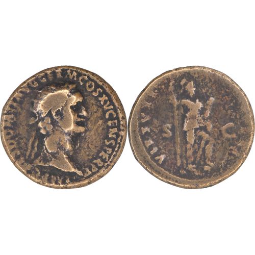 Rome - Dupondius - Domitien - 89 Ad - Virtvti Avgvsti - 11.29 G. 27.90 Mm - Ric 393 - 17-024