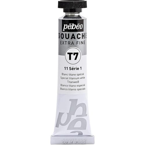 Pébéo Tube 20ml Peinture Gouache T7 Extra Fine Blanc Titane