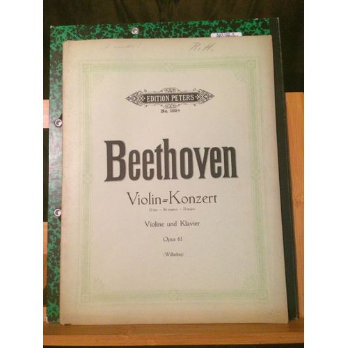 Beethoven Concerto Pour Violon Partition Avec Piano Édition Wilhelmj Peters 189a