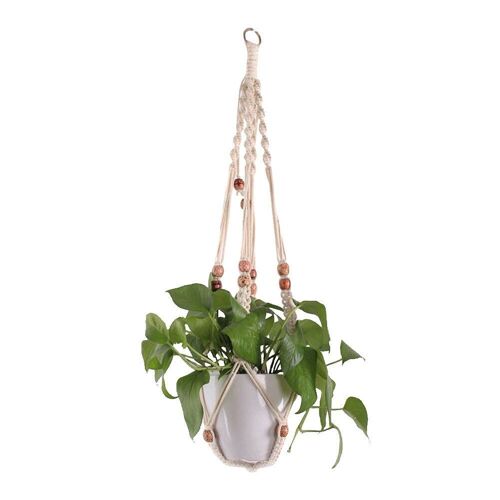 Panier Suspendu En Macramé Tress? à La Main, Pour Pot De Fleur, Pour Décoration Murale, Jardin, Cour, 100%