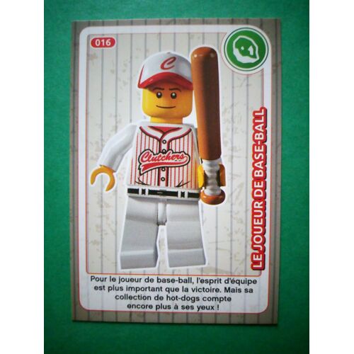 Le Joueur De Base-Ball 16 - Carte Lego Auchan - Crée Ton Monde - 2018