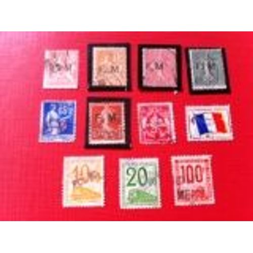 11 Timbres Oblitérés Colis Postaux/Franchise