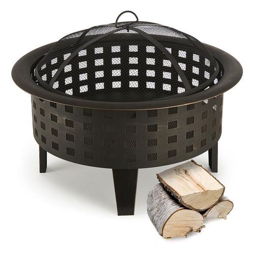 Blumfeldt Boston Braséro Jardin Chauffage Exterieur Barbecue Ø 70 Cm Acier Noir