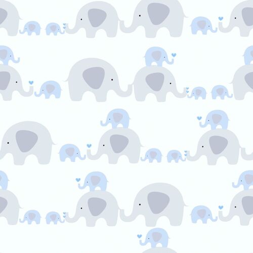 Papier peint enfants Profhome 381131-GU papier peint intissé légèrement texturé avec un dessin infantile mat bleu gris blanc 5,33 m2