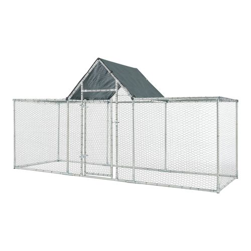 Enclos Extérieur Arguin Volière 300 X 100 X 100 - 150 Cm Argent Vert Helloshop26 03_0006705