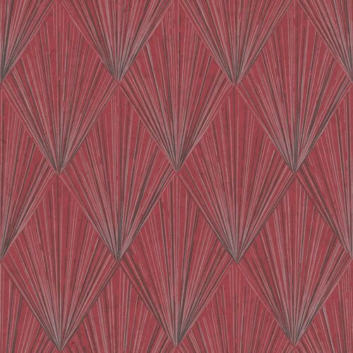 Papier peint à motifs graphiques Profhome 378642-GU papier peint intissé légèrement texturé avec un dessin graphique mat rouge noir gris 5,33 m2