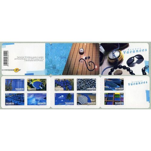 France 2007, Très Belle Bande Carnet Neuve** Luxe Yvert 118, Bonnes Vacances, 10 Timbres 118 À 129, Auto-Adhésifs Validité Permanente, Collection Ou Affranchissement.