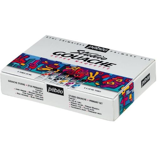 Pébéo Etui De 6 Tubes 20ml Peinture Studio Gouache Couleurs Primaires