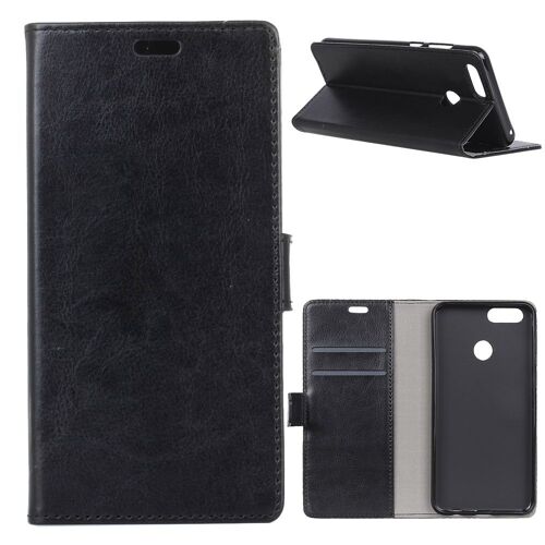 Etui type portefeuille noir Huawei Y7 (2018) rabat latéral articulé fonction s