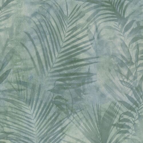 Papier peint nature Profhome 374111-GU papier peint intissé légèrement texturé au design de jungle mat vert bleu gris 5,33 m2