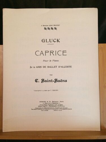 C. Saint-Saëns / Gluck Caprice Sur Les Airs D'alceste Partition Piano Durand