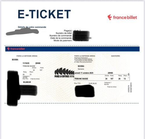 Places De Concert Booba Samedi 11 Octobre