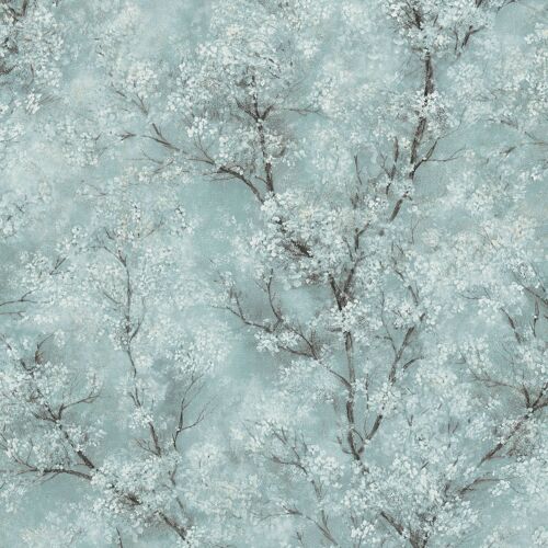 Papier peint floral Profhome 374203-GU papier peint intissé lisse au style aquarelle scintillant vert bleu gris 5,33 m2