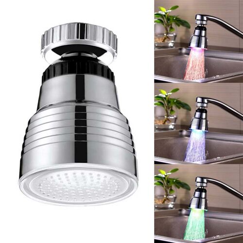 Embout Lumineux Robinet LED RGB Capteur Température Éclairage Automatique Argent YONIS