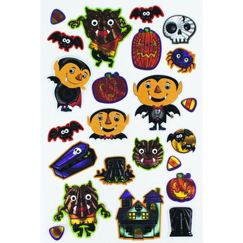 Stickers Métallisés Halloween 1,5 À 5 Cm 23 Pièces