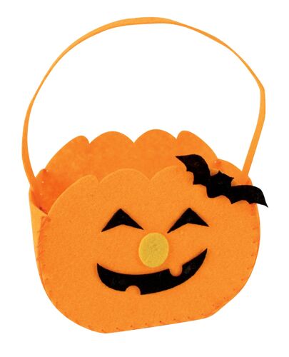 Mini Sac En Feutrine Citrouille 6x10x11,5 Cm