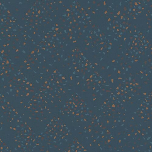 Papier peint de luxe exclusif Profhome 373941-GU papier peint intissé légèrement texturé moucheté brillant bleu vert brun 5,33 m2