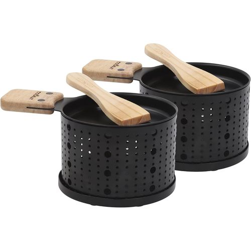 Kyaoayo-Lumi - Une Raclette À La Bougie - Faites Fondre Votre Fromage En 3 Minutes - A Table, Devant La Télé Ou Même En Pique Nique - Spatule Bois Inclues - Sans Électricité - Pack De 2 Appareils