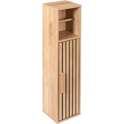 - HD0271 Meuble Derouleur Papier WC Klaus - Conçu pour Organisation Salle de Bain - Bois Haute Qualité - Dimensions 20 x 78 x 19 cm - Couleur Marron