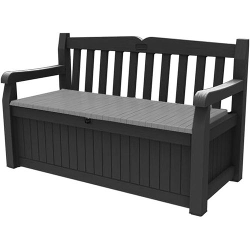 Banc/Coffre De Jardin, Gris Anthracite, 140 X 60 X 84 Cm