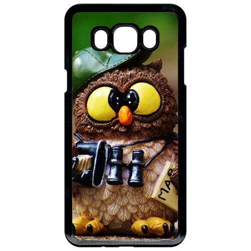 Coque Pour Smartphone - Chouette - Compatible Avec Samsung Galaxy J7 (2016) - Plastique - Bord Noir