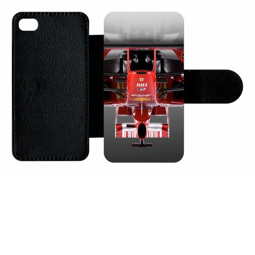 Etui A Rabat - Formule 1 - Compatible Avec Apple Iphone 4s - Plastique - Bord Noir