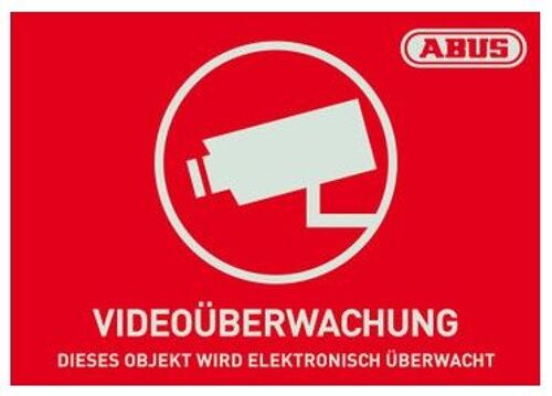 ABUS Warnaufkleber Videoüberwachung Sprachen allemand (B x H) 148 mm x 105 mm AU1420