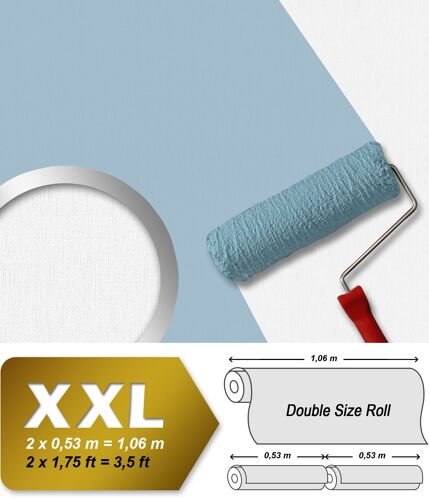 Papier peint texturé Profhome 350651-GU papier peint intissé à peindre légèrement texturé avec une texture tangible mat blanc 22,26 m2
